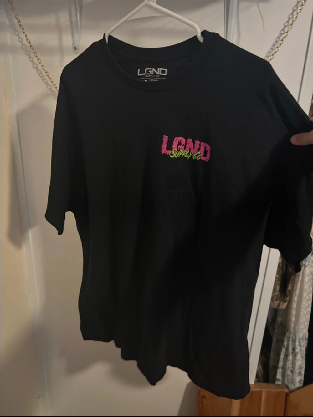 Black Short Sleeve Graphic Tee - Pink Logo